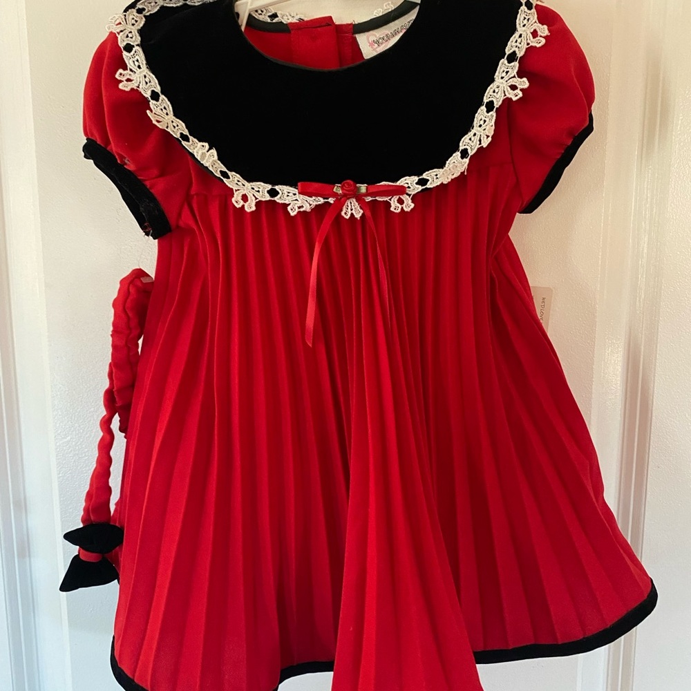 Red and black dress